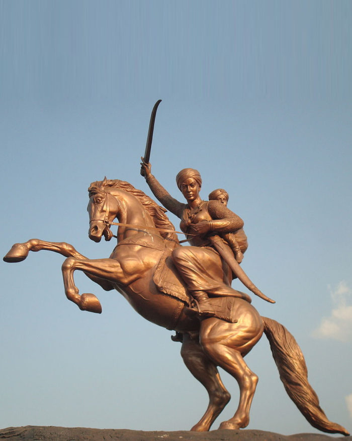 Racing Nellie Bly Rani Lakshmibai's statue