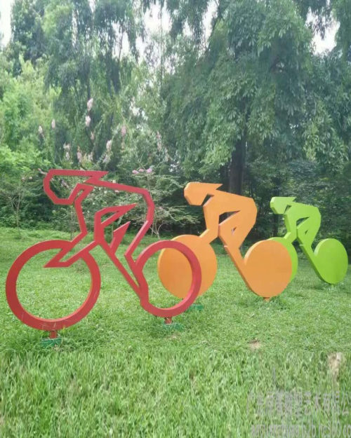 bike riding sculpture