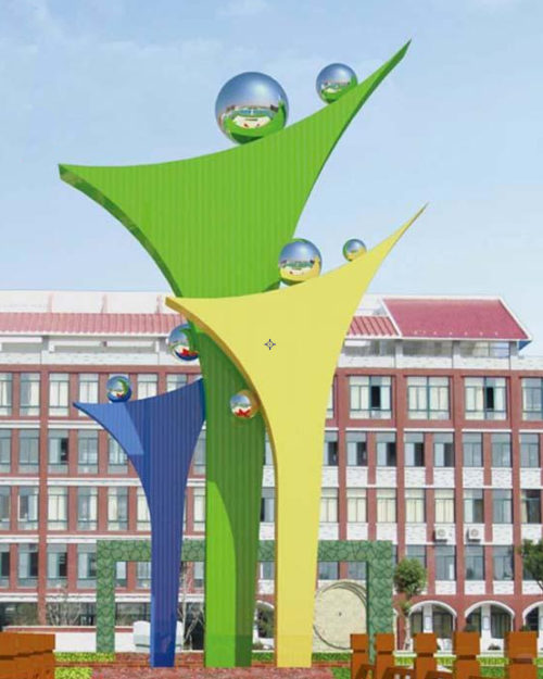 colored stainless steel sculpture