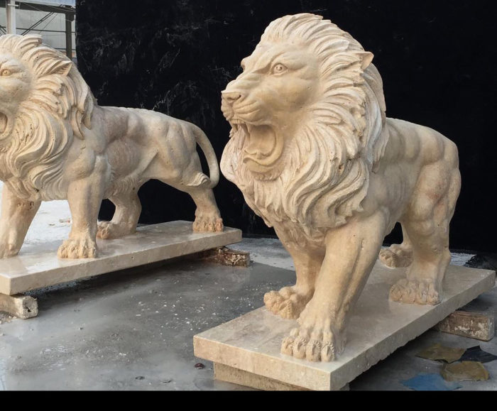 life size marble lions statue