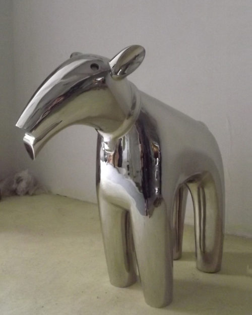 stainless steel tapir sculpture