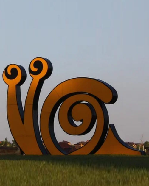 stainless steel snail sculpture