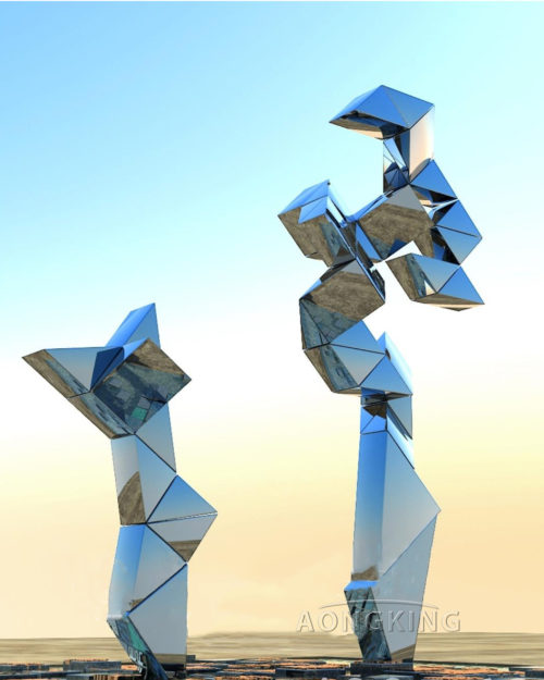 stainless steel prism sculpture