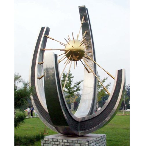 stainless steel sun sculpture