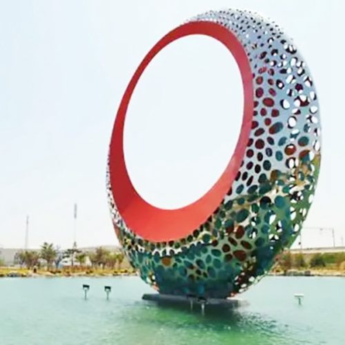 Stainless Steel Ring Waterscape Designsculpture