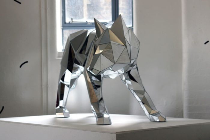 Geometric Wolf art sculpture (3)