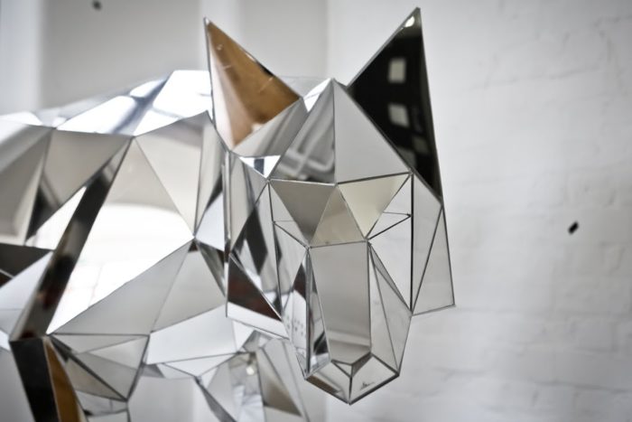 Geometric Wolf art sculpture (5)
