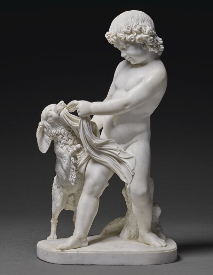 Marble Art Youth Playing With A Dog