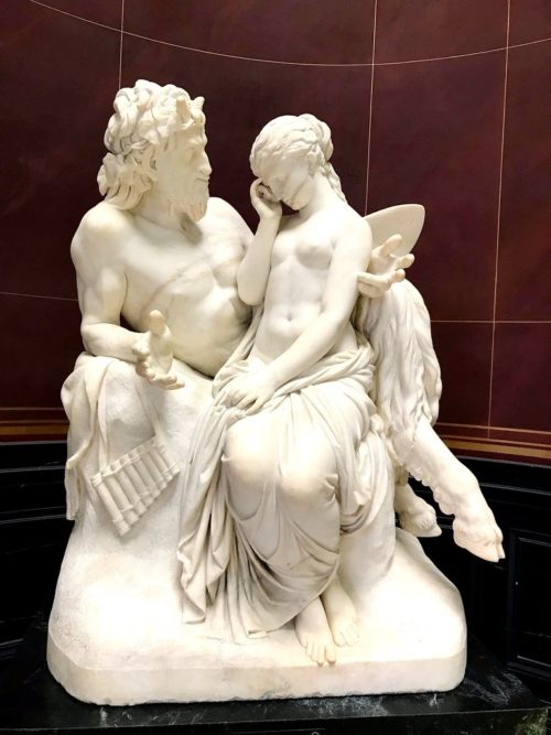 Pan Comforts Psyche Marble Statue (1)