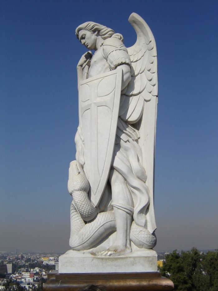 Saint Michael Archangel marble sculpture (3)