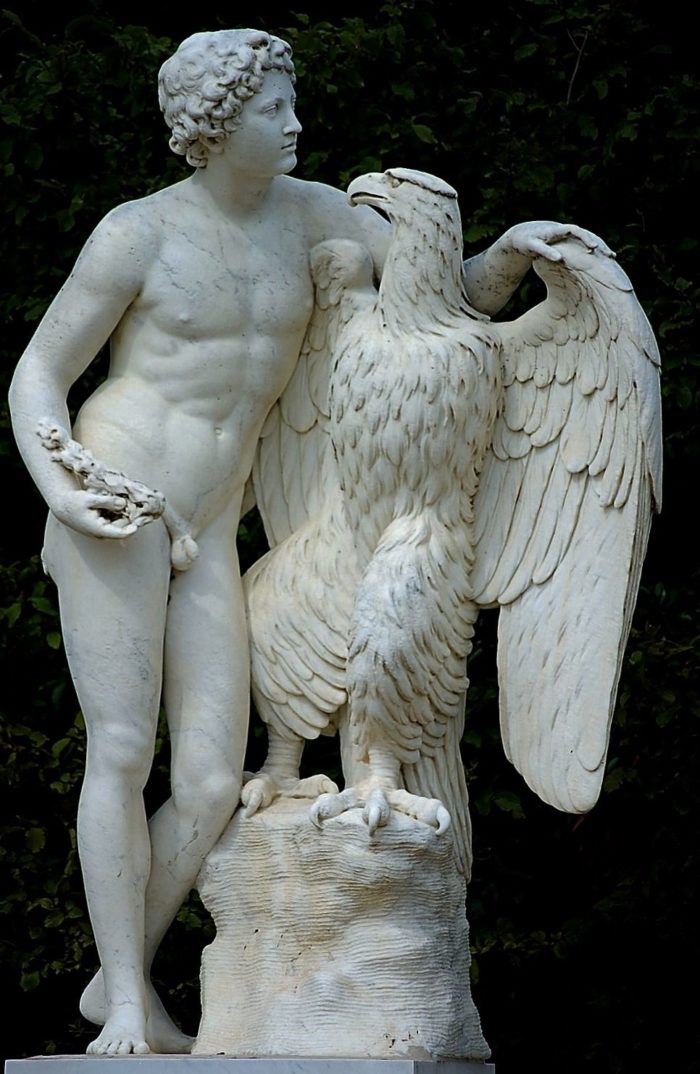 Zeus and Ganymede marble statue (2)
