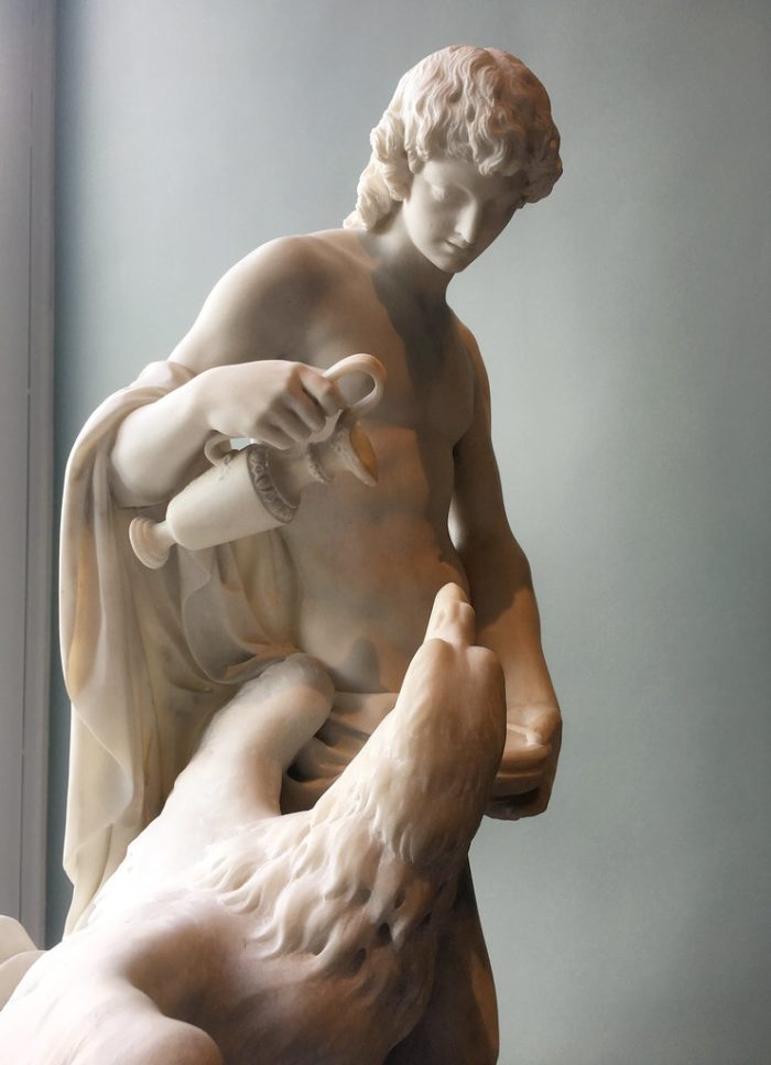 Zeus and Ganymede marble statue (4)
