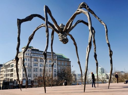 bronze spider sculpture