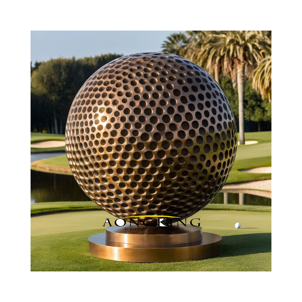 large golf ball sculpture