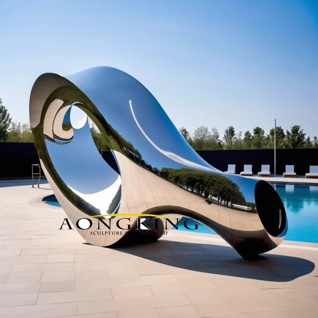 large outdoor stainless steel sculpture