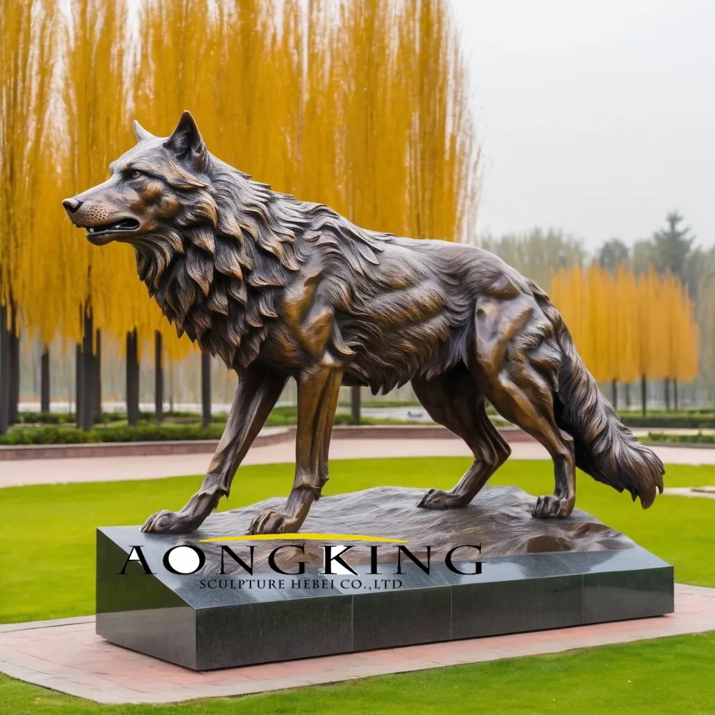 life size wolf statue