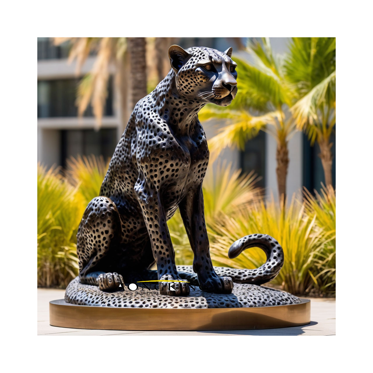 panther sculpture realistic style
