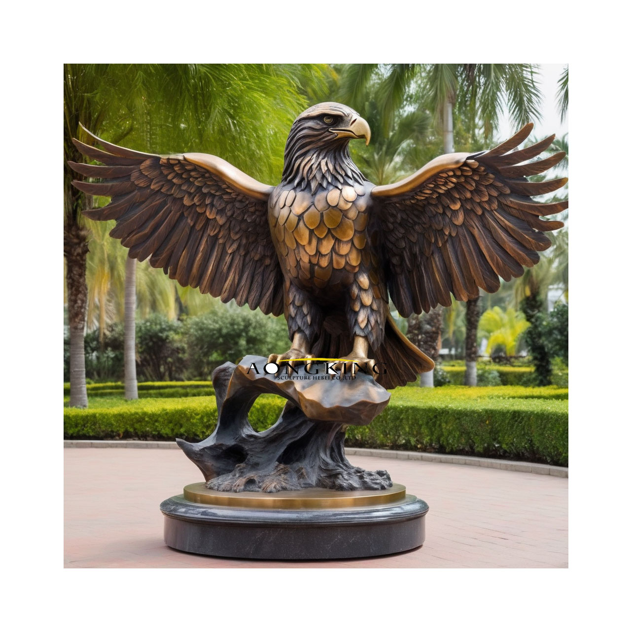 spreading wings eagle sculpture
