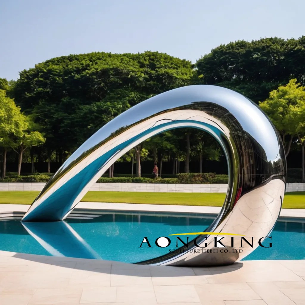 stainless steel modern sculpture