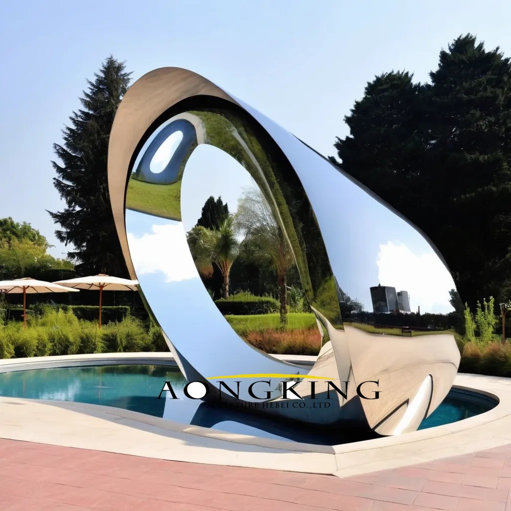 stainless steel oval sculpture