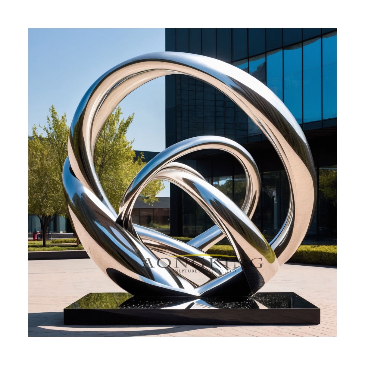 winding stainless steel sculpture