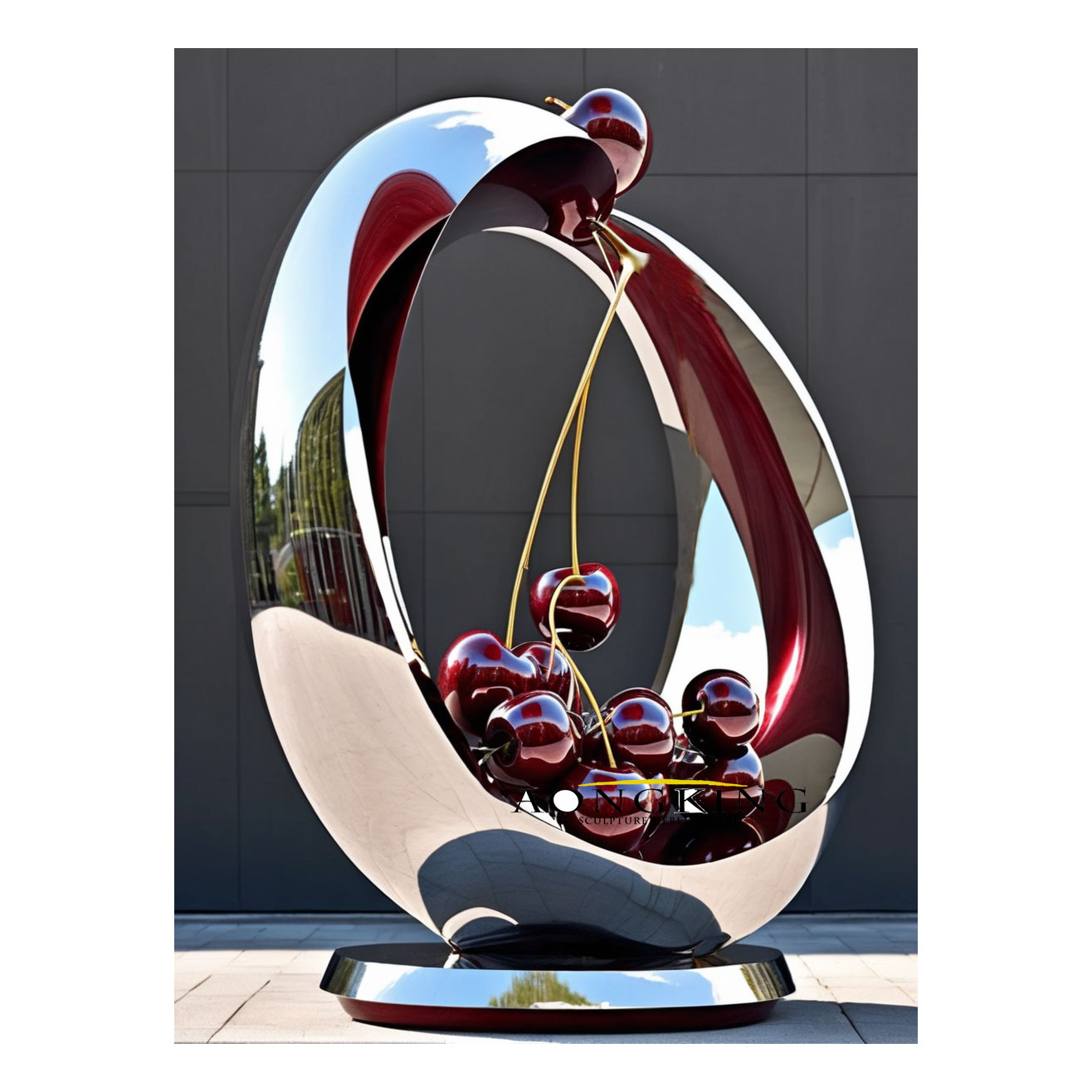 large cherry sculpture