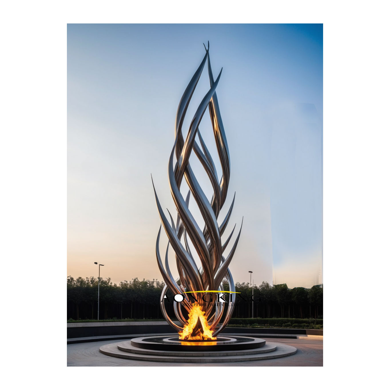 large flame sculpture