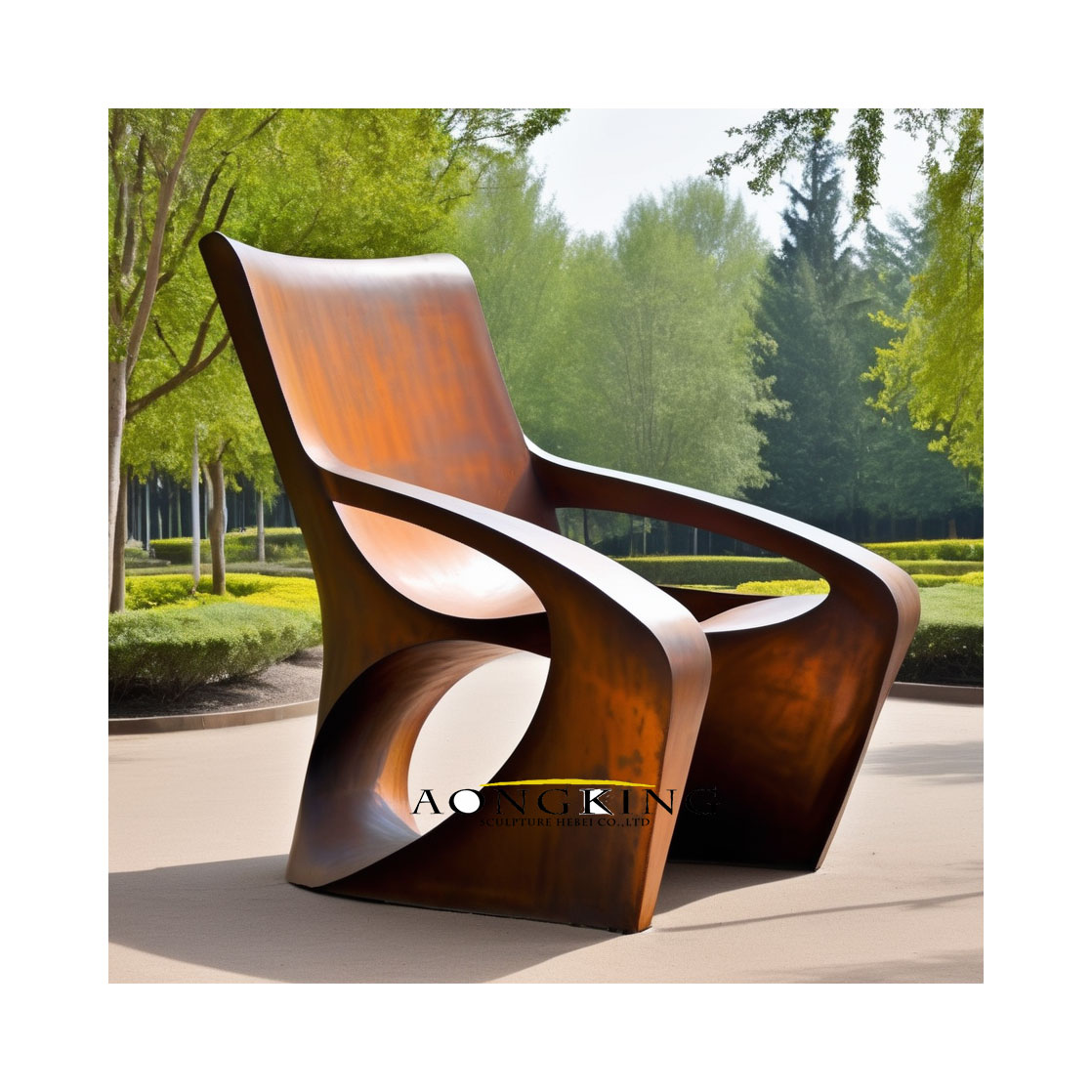 seat corten steel sculpture