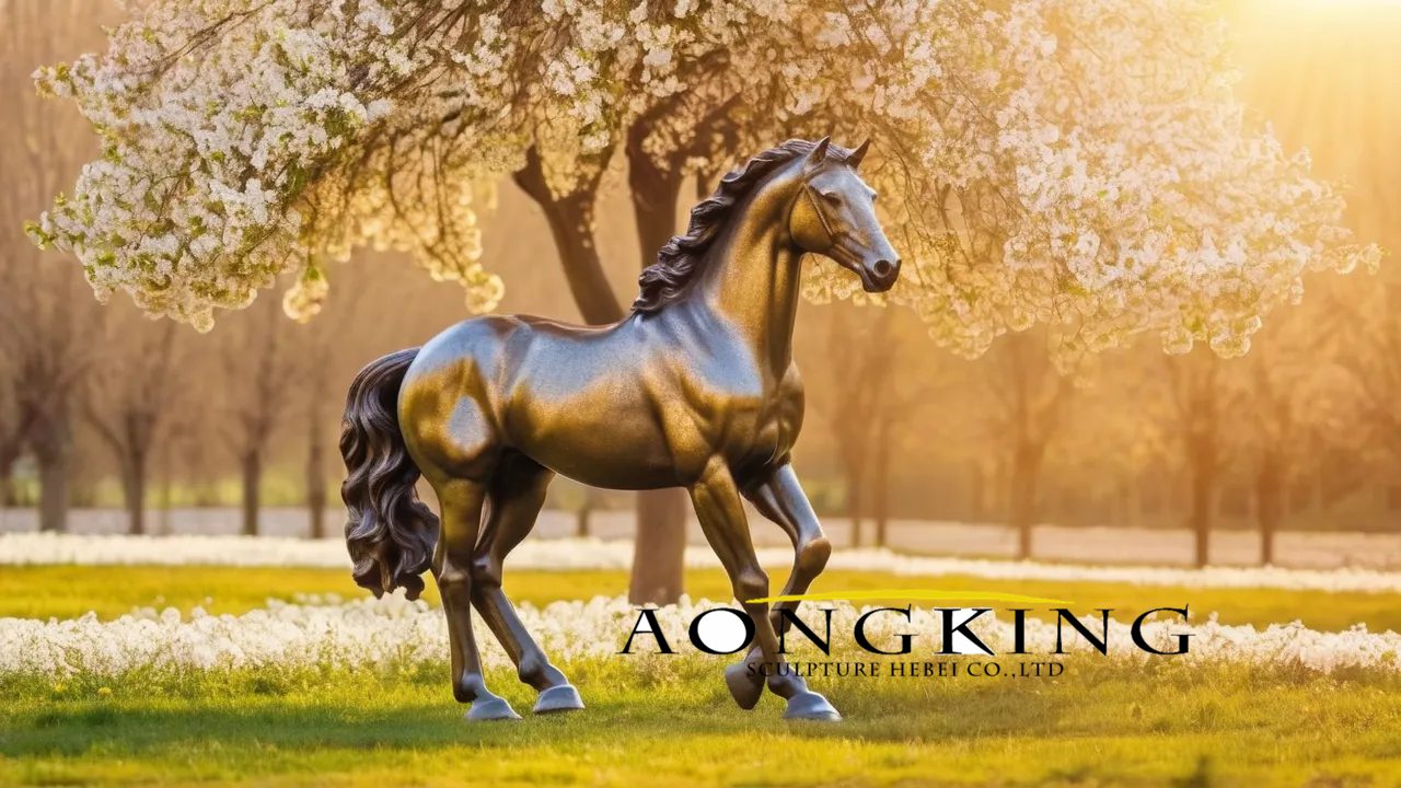 solid brass horse statue